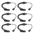 Miniatyrbillede 2 af 2: 6 stk. 4-polet LED-splitterkabel RGB LED-lysstribe-stikkabel til 3528 5050Sort 1 til 3-kabel