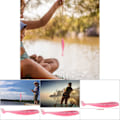 Miniatyrbilde 1 av 2: 20 stk 7,5 cm myke fiske lokker t hale Grub orm agn fisketutstyr tilbehør (rosa)