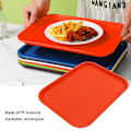 Miniatyrbillede 8 af 8: 2 stk. Fastfoodbakke, stabelbar, rektangulær, letvægts, skridsikker PP-bakke til madservering til restauranter, caféer, orange