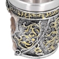 Miniatyrbilde 4 av 8: Hodeskallekrus i harpiks med rustfritt stålfor - Lett og lite vikingbeger for bar og hjemmefester