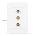 Miniatyrbilde 1 av 2: AU Standard 3-ports veggplatepanel 2 TV til F-hode + F-hode informasjonspanel