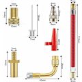 Miniatyrbillede 2 af 5: Cykelpumpe adapter, 12 stk cykelventil adapter DV AV SV cykelventil Presta Schrader cykelventil konnektorer oppustelig spids cykel oppustning