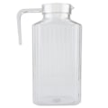Miniatyrbillede 2 af 2: 1800ml Akryl Transparent Saftflaske Stribet Vand Iskolde Saftkande med låg til Bar Hjem