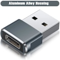 Miniatyrbillede 4 af 5: USB til USB C-adapter til iPhone 16 ProMax opladeradapter 3-pak Type C hun til USB A han til iPhone 15 14 13