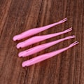 Miniatyrbilde 7 av 8: 4 stk fiske lokker lang gaffel form myk hale fisk agn kunstig naturtro fiskeutstyr 123mm 6.5g rosa