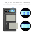 Miniatyrbillede 4 af 8: Bærbar kamera batterioplader til NB‑10L kamera dobbelt oplader med LCD-skærm