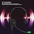 Miniatyrbillede 8 af 8: S481 Enkelt Øre Gaming Headset 3.5mm Stereo Kablet Én Øre Headset med Mikrofon og In Line Kontrol til PS4 til Xbox One
