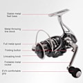 Miniatyrbillede 8 af 8: Metal Spinnestang Lure Havstang Gapless Duplex Leje Fiskesnøre Hjul Tilbehør GX1000