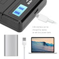 Miniatyrbillede 5 af 8: Bærbar kamera batterioplader til NB‑10L kamera dobbelt oplader med LCD-skærm
