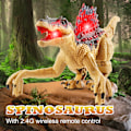 Miniatyrbild 8 av 8: Fjärrkontroll Dinosaurie Leksak Realistisk 2.4G Elektrisk Fjärrkontroll Simulering Spinosaurus Modell Leksak för Barn Pojkar Flickor Khaki Dubbel Batteri