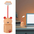 Miniatyrbillede 1 af 8: Børne skrivebordslampe Tegneserie Design 360 Grader Svanehals Øjenbeskyttelse Sikker Ikke-giftig ABS Varm Lys Børnelæselampe Gul