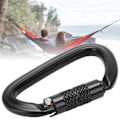 Miniatyrbild 1 av 8: Aluminium Auto Locking Klättring Karabiner Klipp Twist Lock DRing Klippkrok för Vandring (Svart Nr 8 Auto Locking Karabiner)