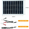 Miniatyrbillede 5 af 5: Højeffektivt polykrystallinsk solpanel-sæt 60W DC5/18V IP65 Vandtæt med 1 DC Alligator Clip Output-kabel/1 bærbar modelbiloplader Plus