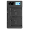 Miniatyrbillede 1 af 8: Bærbar kamera batterioplader til NB‑10L kamera dobbelt oplader med LCD-skærm