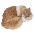 Miniatyrbillede 8 af 8: Pels sovende kat figur realistisk simulation fluffy dekorative plys sovende kat model til hjemmekontor