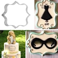 Miniatyrbillede 7 af 9: Rustfrit stål mousse cirkel firkant billede ramme cookie cutter cookie cutter ramme grænse ramme presning skimmel