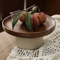 Miniatyrbillede 7 af 8: Frugtfad i retro-potteri, træfrugtfad, højfodet frugtskål, snackkage-displayfad til stue S