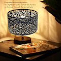 Miniatyrbillede 8 af 8: Lampe Skærm Hullet Metal Lamper E27 E14 Universal Brug God Varmeafledning Utsøgt Lampekappe Sort