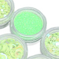 Miniatyrbild 3 av 8: 12 rutnät glitter set handgjorda DIY nagelkonst glitter set dekaler 3D nagelkonst dekorationer grönt