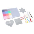 Miniatyrbillede 7 af 8: Børns Fuse Beads Kit 2.6mm 12 Farver Quadrate Hjerte Hexagonale Gennemsigtige Plader DIY Perler Håndværk Legetøj