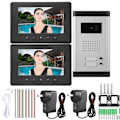 Miniatyrbillede 2 af 8: 7 tommer 1-Træk-2 Farve Video Intercom Dørklokke Visuel Kamera Dørtelefon Monitor 100-240V AU