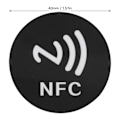 Miniatyrbilde 6 av 8: 20 stk NFC-klistremerker PET 40 mm Lett Lesbar Skrivbar NFC-koder Telefonryggklistremerker Svart