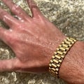 Miniatyrbillede 8 af 8: Gylden Link Kæde Armbånd Dekoration Moderne Enkel Geometrisk Form Tyk Link Armbånd Guld