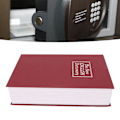 Miniatyrbillede 1 af 8: Bog Safe i rustfrit stål med dekorativt ABS-materiale, humaniseret design, beskyttende soft touch-sparegris med nøgle, rød