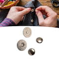 Miniatyrbillede 1 af 8: 50 sæt magnetiske knaplåse 18x2mm tynde højhårdhedslegerings magnetiske lukninger pung hardware til tøj sølv sort