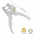 Pikkukuva 2 / 5: Silmäreikäpihdit 100 silmäkkeellä - 16 cm reikäpihdit nahkavyölle - 7,2 mm kullanväriset metalliset silmäkkeet - Kankaille, vaatteille, kengille, laukuille ja käsitöille,