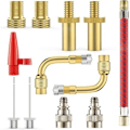 Miniatyrbilde 1 av 5: Sykkelpumpe adapter, 12 stk sykkelventil adapter DV AV SV sykkelventil Presta Schrader sykkelventil koblinger inflator spiss sykkelinflasjon