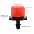 Miniatyrbillede 3 af 4: 100 stk. 8 Dyser Drypbesvanding 1/4 tommer 360 Grader Justerbar Have Dryp Sprinkler Rød