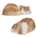 Miniatyrbillede 5 af 8: Pels sovende kat figur realistisk simulation fluffy dekorative plys sovende kat model til hjemmekontor