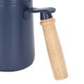 Miniatyrbilde 3 av 8: Kaffe Hell Over Kettle 600ml 304 Rustfritt Stål Gåsehals Tute Trehåndtak Gåsehals Kettle for Kaffe Vann Drikke Blå