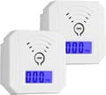 Batteridriven kolmonoxidvarnare med LCD-display och ljudvarning, UL-certifierad, 2-pack