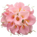 Miniatyrbillede 1 af 9: 20 stk. Calla Lily Brude Brudebuket Lataex Real Touch Kunstig Blomst til Hjemmefest Dekoration (Pink)