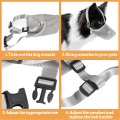 Miniatyrbild 6 av 8: Hundmunstycke Andningsbar Justerbar Förhindra Biting Chewing Pet Mesh Muzzle för Utomhusträning Grå M