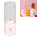 Miniatyrbilde 1 av 8: Bærbar Blender 6 Blad USB Oppladbar Multifunksjonell Mini Fruktmikser Juicer Kopp for Hjem Student 500ml Rosa