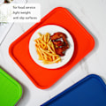 Miniatyrbild 7 av 8: 2 st snabbmatsbricka stapelbar rektangulär lätt vikt halkfri PP matserveringsbricka för restauranger kaféer orange