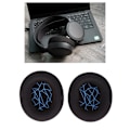 Miniatyrbild 1 av 8: Hörlursöronkuddar ersättning uppgraderad hög elasticitet öronkuddar för SteelSeries Arctis 3/5/7 blå siden