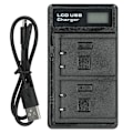 Miniatyrbillede 2 af 7: Bærbar kamera batterioplader til BLS5 USB kamera dobbelt oplader med LCD-skærm