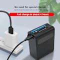 Miniatyrbild 7 av 8: NP F980 Batteri 7200MAh Typ C USB Snabbladdning Videokamera NP F980 Batteri för MC2500C 1500C Kamera Videoljus Monitor