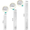 Miniatyrbillede 2 af 5: 9-delt rustfrit stållinjalsæt 15 20 30 Metal linealstørrelse Dobbeltsidet holdbart tømrerlineal til studerende ingeniører arkitekter lærere