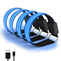 Miniatyrbillede 2 af 2: 4 stk. LED-armbånd USB genopladelig reflekterende bånd justerbar sikkerhedslys armbånd til udendørs jogging løb cykling sport