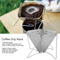 Miniatyrbillede 5 af 6: Rustfrit stål udendørs camping kaffedrypstativ sammenklappelig bærbar kaffedrypper komfur