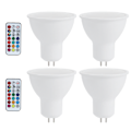 Miniatyrbilde 2 av 8: 3W RGB fargeskiftende LED-spotlightpære med fjernkontroll for soverom, korridor, hotell, bar 85265V (GU5.3 RVB blanc chaud)