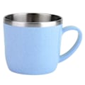 Miniatyrbild 2 av 2: Rostfritt stål vete halm kopp flaskor vatten kaffe juice mjölk mugg (blå)