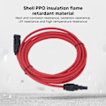 Pikkukuva 8 / 8: 2 kpl 12AWG 4mm² aurinkopaneelin jatkokaapeli musta punainen aurinkosovitin jatkokaapeli naaras-uros liittimellä 1000VDC 5m / 16.4ft