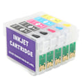 Miniatyrbillede 2 af 8: 5 stk. blækpatroner sort blå magenta gul permanent chip genanvendelig refill blækpatron udskiftning til stylus