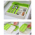 Miniatyrbild 8 av 8: Organizer Plast Multifunktionell Flexibel Separering Utrymmesbesparande låda Bestick Brickhållare för Silverbestick Knivar Ljus